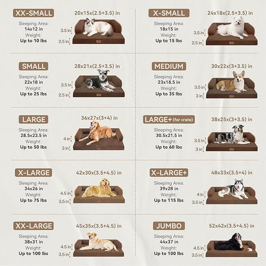 MEKIY Orthopedic Waterproof Jumbo Dog Bed with Bolster for Extra Large Dogs | Pillow Support for Neck Relief, Egg Crate Foam, Waterproof Liner, Anti-Slip Bottom, Removable Bolster Cover, 53 x 42 Inch