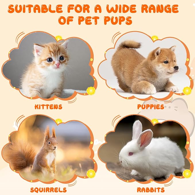Pet Feeder Bottle Animal Feeding Bottles Kitten Bottles for Nursing Anti-Choking Design for Newborn Kittens Puppies Small Animals with 2 Pcs Replacement Nipple (Blue, 20 ml)