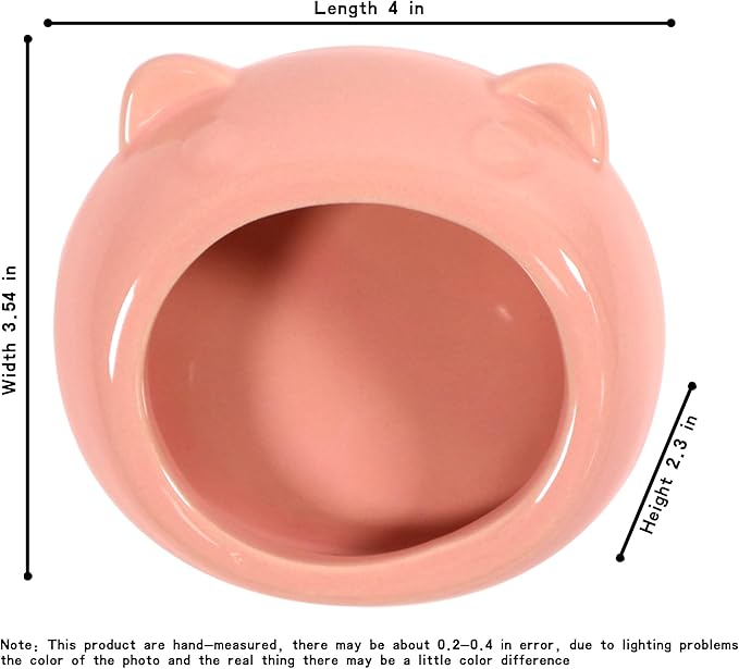 Ceramic Small Pet Hamster Food Bowl – Spill-Proof Guinea Pig & Hedgehog Dish – Durable, Easy to Clean, Non-Tip Design for Small Pets (Pink)