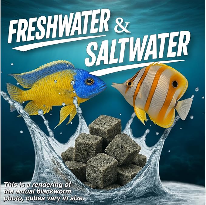 Super Cichlids Freeze Dried California Blackworms - All Natural - Perfect for Marine & Tropical Aquariums - High Protein, No Preservatives - Ideal Live Blackworms Alternative Fish Food (5 Grams)