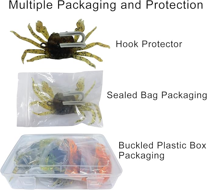 Saltwater Fishing Lures with Sharp Hooks, 3 Colors Crab Bait Soft Swimbait Stuff, Fish Bites Saltwater Bait