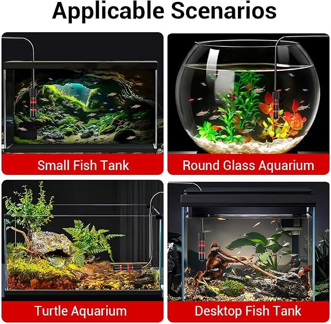 DONGKER Small Aquarium Heater,5W/10W/15W Mini Fish Tank Heater Constant Temperature 78℉(26℃) with Overheating Protection for 1-2 Gal Tanks