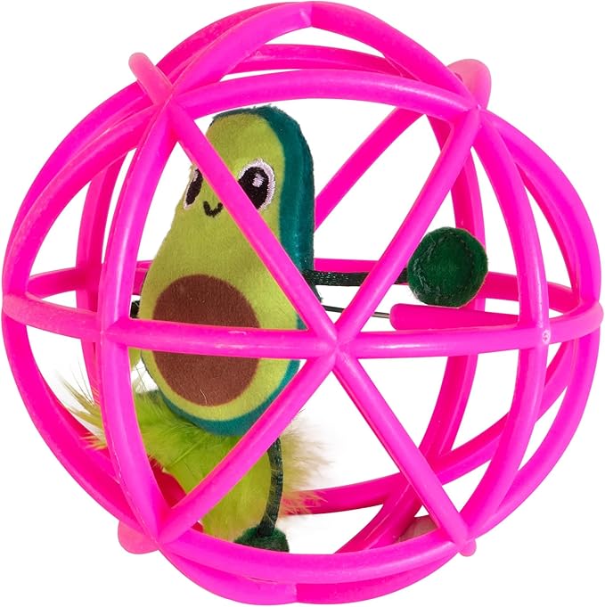Guacmeowy Ball of Fury Fury Cat Toy with Real Mouse Sound, Pack of 1