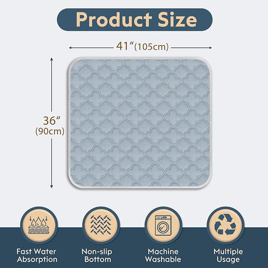 FunFurry Washable Pee Pads for Dogs - 2 Pack Reusable Pee Pads,Waterproof Puppy Pads,Pet Training Pads,Super Absorbent with Dog Paw Shape Non-Slip Backing (Light Grey, 36" X 41" - 2 Pack)
