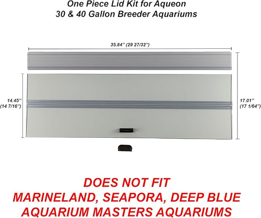 H2Pro Glass Canopy Aquarium Lid for Fresh & Saltwater Fish Tanks (A36GT for Aqueon 30 & 40 Breeder Aquariums)