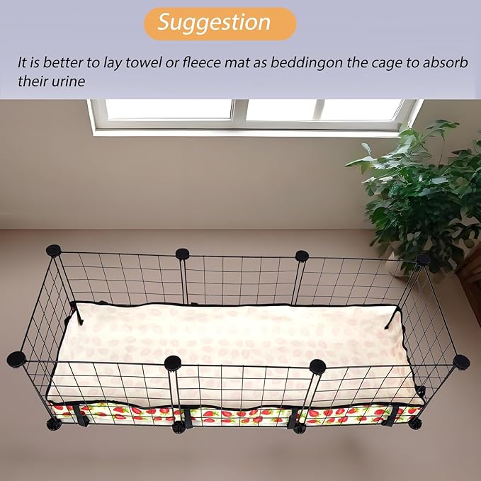 Guinea Pig Cage Liner,Washable Waterproof Oxford Cloth Cage Liners for Small Animals,Hamster Chinchilla Hedgehog Rabbit and Other Small Animals Not Include Cage (12x36 inches)