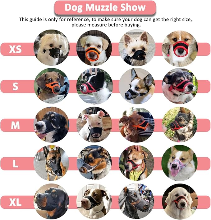 LUCKYPAW Dog Muzzle Anti Biting and Chewing with Comfortable Mesh Soft Fabric and Adjustable Strap, Suitable for Small, Medium and Large Dogs(Pink Unicone,L)