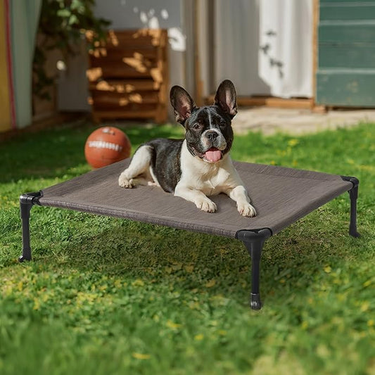 Veehoo Cooling Elevated Dog Bed, Portable Raised Pet Cot with Washable & Breathable Mesh, No-Slip Feet Durable Dog Cots Bed for Indoor & Outdoor Use, Medium, CWC1803-M