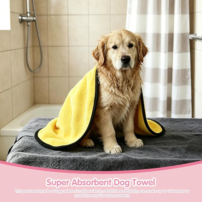 Aglads 6PCS Cat Rabbit Bunny Dog Grooming Kit,Self-Cleaning Slicker Brush,Fine-Tooth Comb, Pet Nail Clipper & File,Bathing Brush Glove,Microfiber Drying Towel,Storage Bag,Easy & Hassle-Free(6, pink)