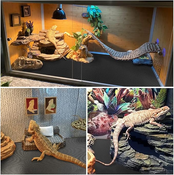 Reptile Carpet, Reptile Mat, Bearded Dragon, Leopard Gecko Substrate,Bearded Dragon Tank Flooring, Snake,Tortoise Bedding, Bearded Dragon Tank Accessories (18"X 79", 1 PCS Thicker Mat)