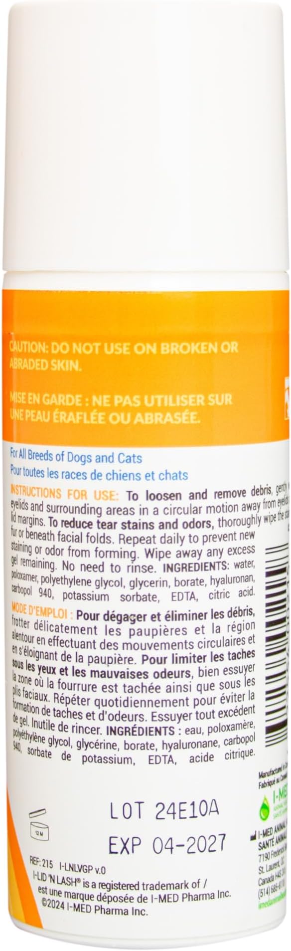 I-LID ’N LASH Vet Pump Pet Tear Stain Preventer for Dogs (50 ml) | Prevents Eye Tear Stains | Odor Eye Cleaner | Cats & Dogs Tear Stain Solution with Hyaluronic Acid | Non Antibiotic Eye Wash Solution