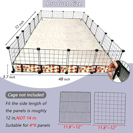 Guinea Pig Cage Liner,Washable Waterproof Oxford Cloth Cage Liners for Small Animals,Hamster Chinchilla Hedgehog Rabbit and Other Small Animals Not Include Cage(48x72 inches)