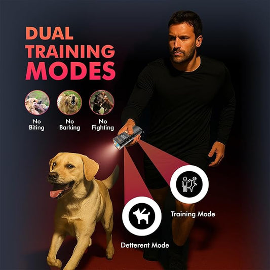 DEVOGUE® Anti Barking Device for Dogs-Dog Bark Deterrent Devices- 4 Training Modes – Rechargeable, Ultrasonic Control Bark Deterrent Devices with 12–15m Range (Three Head)