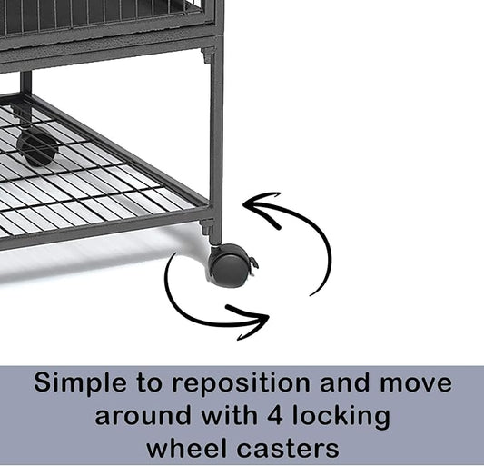 Critter Nation by MidWest Homes for Pets Double Unit Small Animal Cage, Habitat for Rats, Chinchillas, Ferrets, Sugar Gliders, Tool-Free Assembly, with Full-Width Doors, Shelves & Removable Base Pans