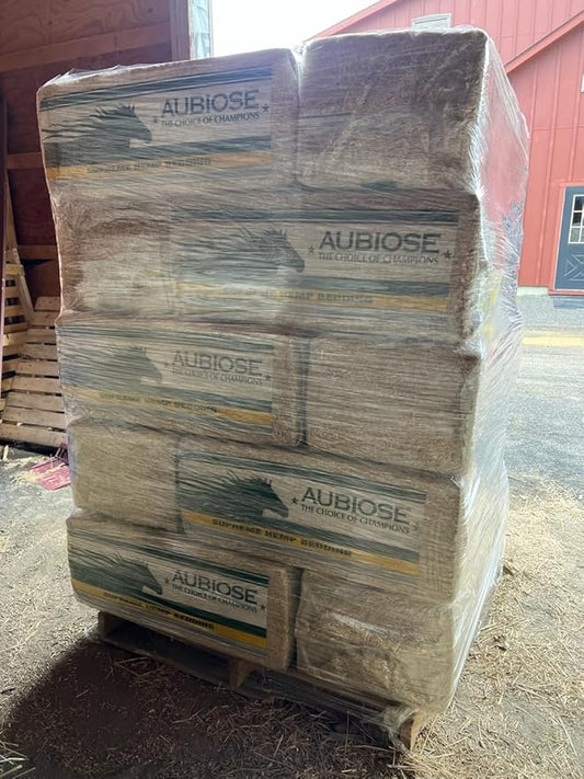Aubiose French Hemp Bedding 44lb — Chicken Coop & Horse Stall Bedding | Ultra Low Dust, Odor Control, Deep Litter Ready | Premium Hemp Shavings for Chickens, Horses, Rabbits & Small Animals