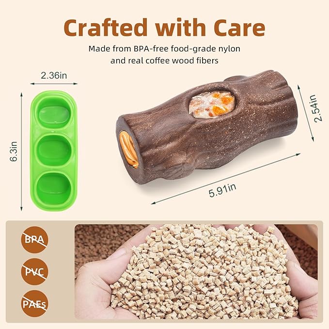 2 Pack Dog Toys for Aggressive Chewers, Interactive Indestructible Dog Toys with Frozen Treat Function, Durable Dog Puzzle Toy for Large & Medium Dogs, Reduces Anxiety, Brown & Blue