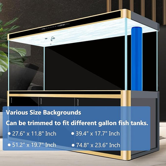 XCNO Aquarium Background Static Cling Black Fish Tank Background Wallpaper Fish Tank Backdrop Vinyl Aquarium Poster Background 28 x 12 in