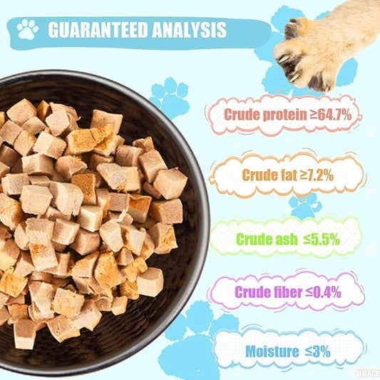 Freeze-Dried Salmon Treats for Cats & Dogs – 100% Wild Caught, Single Ingredient, High-Protein, No Additives or Preservatives – Nutrient-Rich, Grain-Free Healthy Snack-2.8Oz