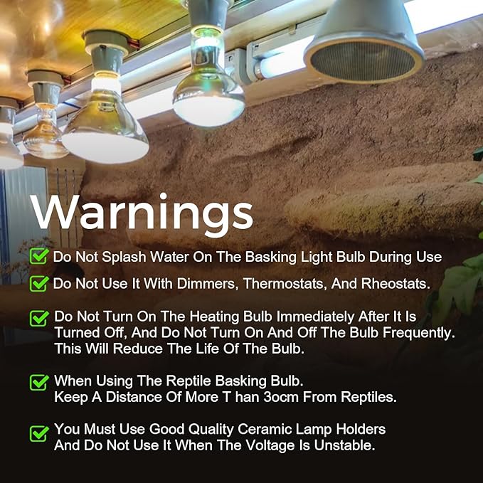 Infrared Reptile Heat Bulb Lamp 75W, 2-in-1 Day & Night Combo, Infrared Heat Lamp & UVA Sunlight Heating Lamp for Reptile Terrariums