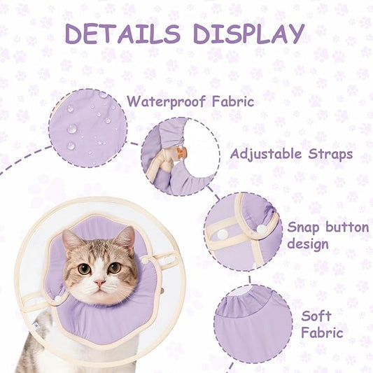Cute Flower - Shaped Cat Cone for Kittens & Cats (Purple, S)