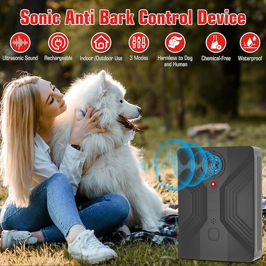 Anti Barking Devices, Anti Barking Device for Dogs Long Range 50ft, Barking Control Devices for Dog Training in Outdoor, 3 Modes Ultrasonic Bark Box, Dog Bark Deterrent Devices, Dog Barking Silencer | Gentle correction of pet bad behaviors, Auto-activa...