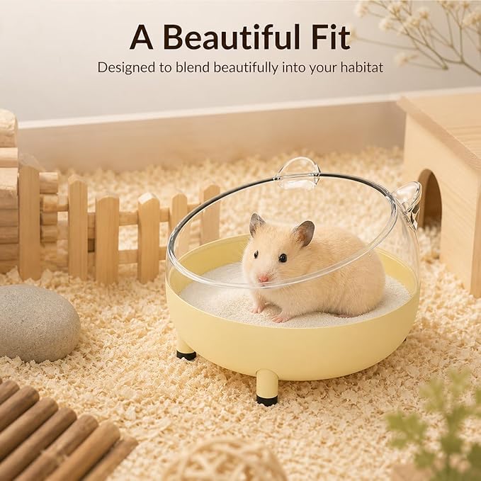 Meow&Woof Hamster Sand Bath Container, Large Sandbox Toilet Gerbil Batheoom, Tiny Chinchilla Dust Bathtub Sand Bath Box for Hamster Cage Accessories 6.5 Inch-Light Green