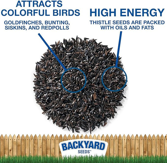 CountryMax Backyard Seeds Thistle Bird Seed for Finches 50 Pounds