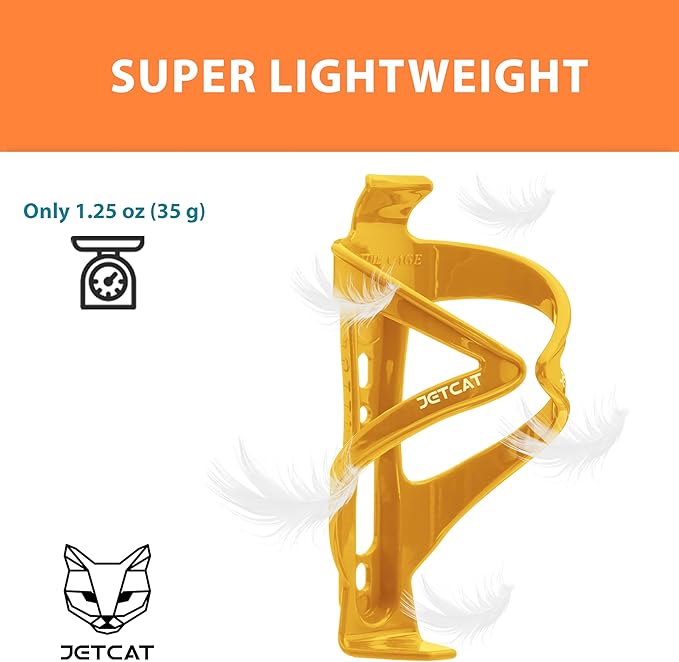 Bike Water Bottle Holder – Bike Cup Holder & Bike Water Bottle Cage for Bicycle, MTB, Mountain, Gravel, Road, eBike | Adult/Kids, Carbon Fiber Biking Accessories Yellow