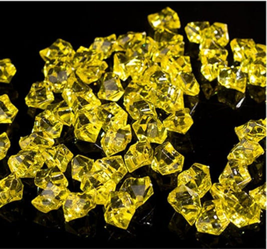 Ivie Colorful Crystal Stone Acrylic Glass Transparent Stone for Fish Tank,Aquarium,Terrariums,Vase,Plants,Garden Decoration (200grams) (yellow)