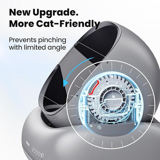 Neakasa M1 Plus Open-Top Self-Cleaning Cat Litter Box, 360° Safety Sensors, Advanced Odor & Leak Control, Automatic for Large & Multi-Cat Homes, Litter Mat & 2 Rolls Refill Bags Included