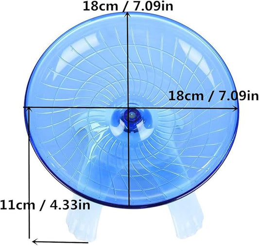 Hamster House Wood Bridge Climb Kit and Exercise Wheel Jogging Running Silent Spinner Flying Saucer Pet Syrian Rat Gerbil Guinea Pig Chipmunk Mouse Parakeet Small Animals