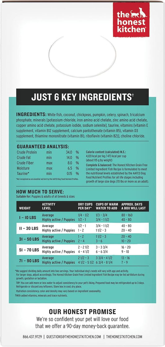 The Honest Kitchen Human Grade Wholemade™ Dehydrated Limited Ingredient Dog Food, Fish 10 lb Bag (makes 40lbs)