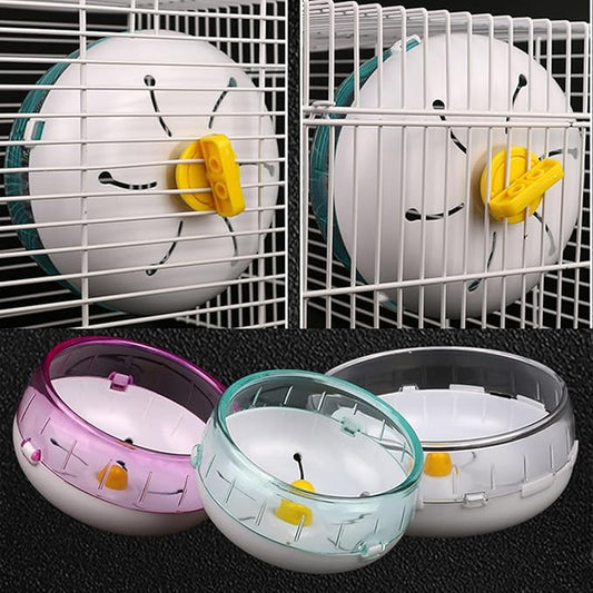 Hamster Exercise Wheels, Quiet Animals Exercise Running Toys Spinner Hamster Running Wheels with Adjustable Stand for Hamsters Gerbils Mice Or Other Small Pet Animals (Clear, 17.5cm)