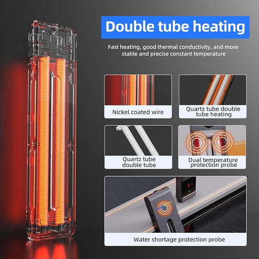 AQUASMITH Aquarium Heater,800W Fish Tank Heater,Suitable for 120-150 Gallon Fish Tank,Dual-chip Intelligent Temperature Control,Has a Variety of Intelligent Security Protection Functions