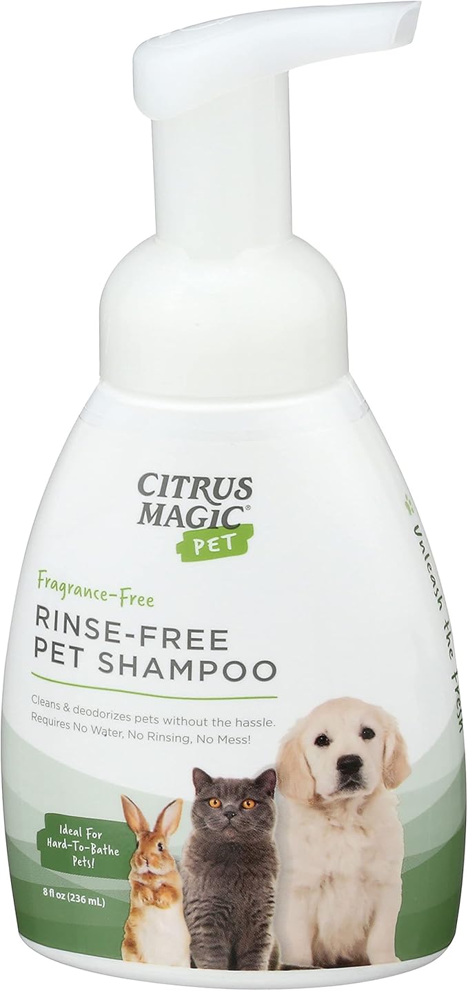 Citrus Magic Pet Rinse-Free Pet Shampoo, 8-Fluid Ounce (Pack of 2)