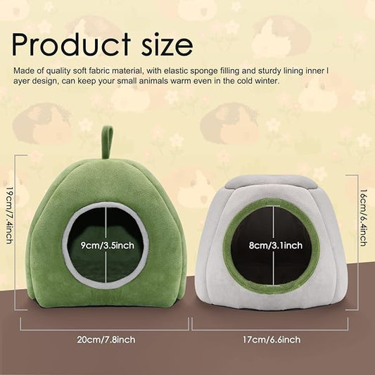 YUEPET Guinea Pig Bed 2 Pack - Washable Cage Accessories Small Animal Bed Hideout for Guinea Pig, Chinchilla, Hamsters, Hedgehog