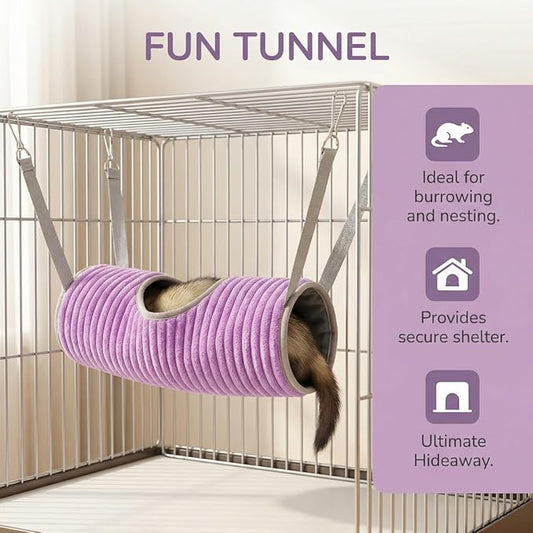 3 Pack Ferret Tunnel Hanging Warm Swinging Hammock Bed Hideout Sugar Glider Tube for Ferret Guinea Pig Rat Squirrel (3Pcs)