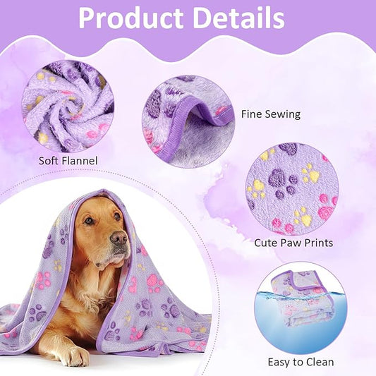 Dog Blankets for Medium Dogs, Cat, Premium Soft Dog Blankets for Small Dog Washable, Puppy Blanket Dogs Essentials for Puppies (1, 42 x 30) (1, Purple, 41" x 30")