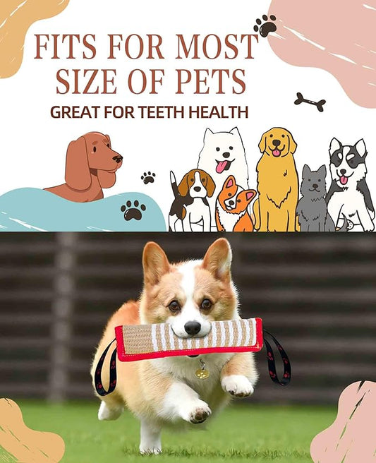 Clysoru Dog Tug Toy Tough Jute Bite Pillow Lasting Training Equipment Puppy to Large Dogs Interactive for Large and Small
