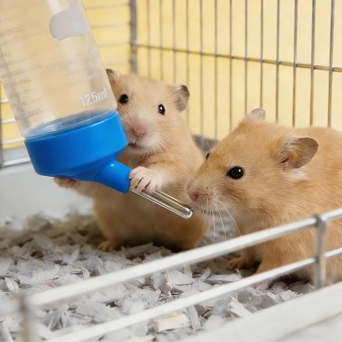 Allzone 3 PCS Hamster Water Bottles, No Drip Hanging Water Feeder Dispenser, Hanging Hamster Bottle for Guinea Pigs, Chinchillas, Rabbits