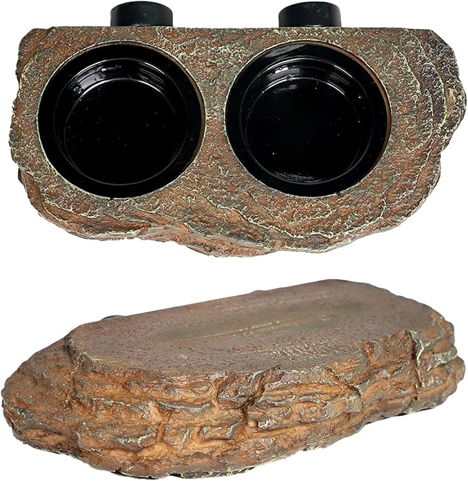 Magnetic Reptile Feeder Ledge, Crested Gecko Feeding Ledge with 6PCS Food Cups Reptile Food Dish Water Bowl Tank Accessories for Bearded Dragon Chameleon Lizard Snake