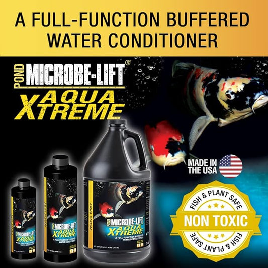 MICROBE-LIFT XTP32 Xtreme Water Conditioner Treatment for Ponds and Outdoor Water Gardens, Safe for Live Koi Fish, Plant Life, and Décor, 32 Ounces