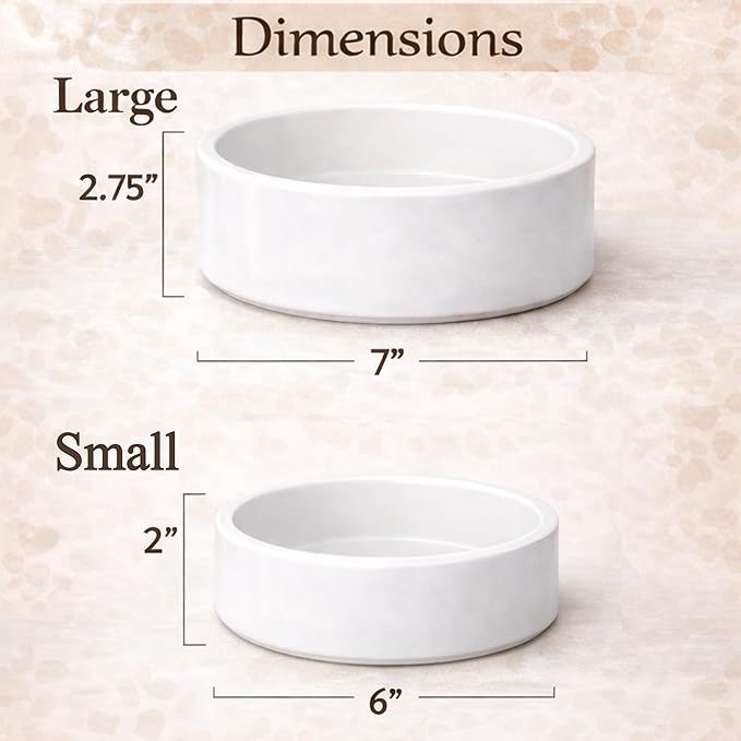Custom Pet Bowl for Dogs & Cats | Personalized Food & Water Dish with Name | Microwave & Dishwasher Safe Ceramic Feeding Bowl | Gift Idea for Puppy, Kitten & Rabbit Owners | White – Large