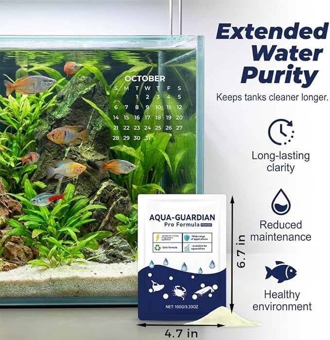 Aquatic Care Powder for Pond and Aquarium, 2026 New Aquarium and Ponds Water Cares, Easy Mix Water Care Support, Maintenance Friendly Pond Water, 100g (1)