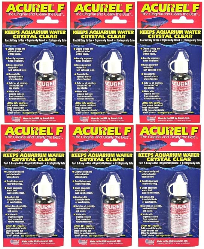 Acurel F Water Clarifier 1.06 fl.oz 25ml, Pack of 6, 25 ml