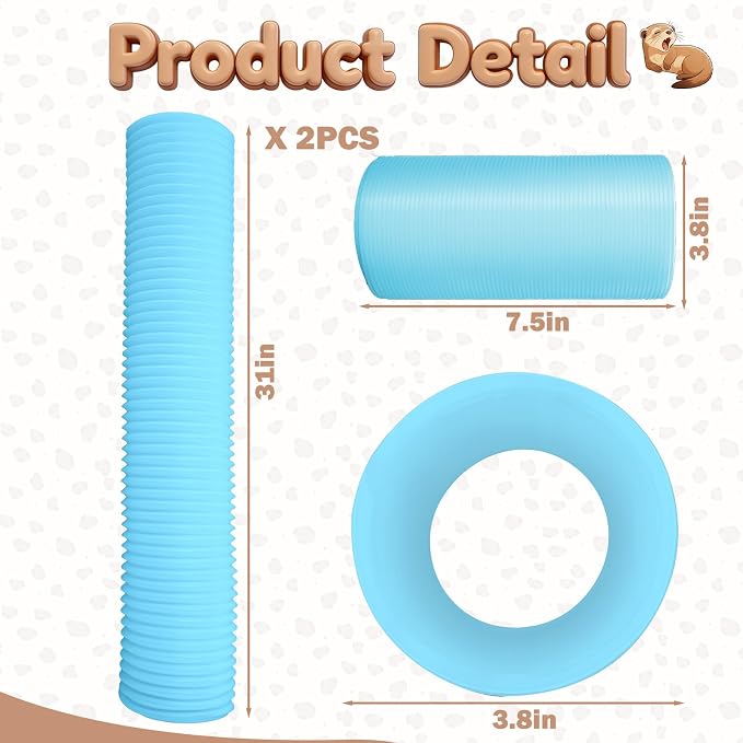 Mity rain 2PCS Ferret Toys with 6 Balls Inclueded | Collapsible Tunnel Tube Accessories for Ferrets, Guinea Pigs, Hamsters, Expandable Interactive Toys Supplies for Small Pets