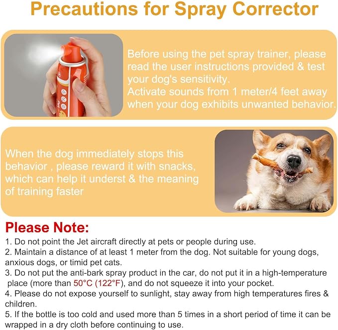 Corrector Spray Dog Trainer 70ml 1 Pack Pet Trainer Spray, Corrector Spray for Dog to Stops Barking, Jumping Up, Food Stealing, Dog Fights, Avoidance, Unwanted Dog Behaviour-Orange-1