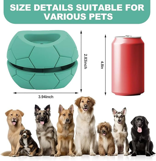 2-in-1 Treat Dispensing Dog Toys & Puzzle Toy with Bully Stick Holder - Durable Natural Rubber Dog Chew Toy for Aggressive Chewers, Boredom & Anxiety Relief, Teeth Cleaning