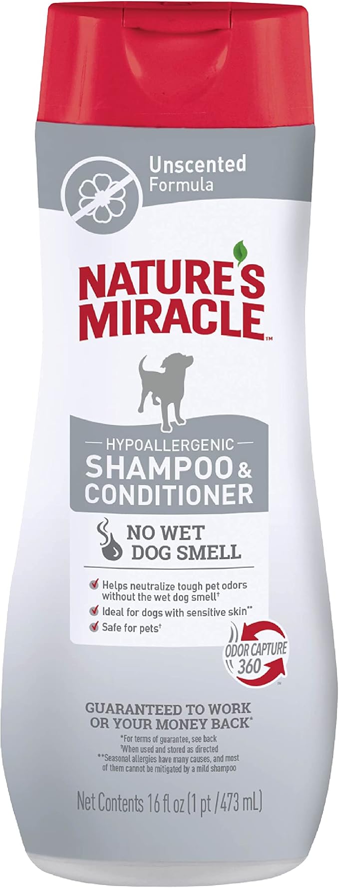 Nature’s Miracle Hypoallergenic Shampoo & Conditioner for Dogs, 16 Oz, Unscented (Pack of 2)