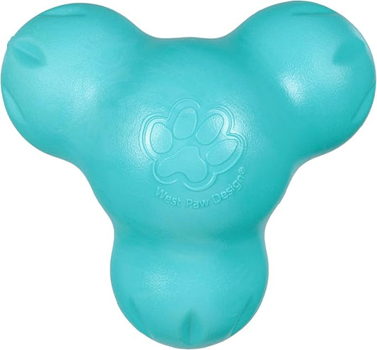 WEST PAW Zogoflex Tux Treat Dispensing Dog Chew Toy – Interactive Chewing Toy for Dogs – Dog Games for Aggressive Chewers, Fetch, Catch – Holds Kibble, Treats, Large 5", Teal